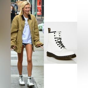 Dr. Martens Women’s Zavala 8 Eyelet Combat Boots White